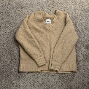 Aerie Tan Fuzzy Sweater Size L
